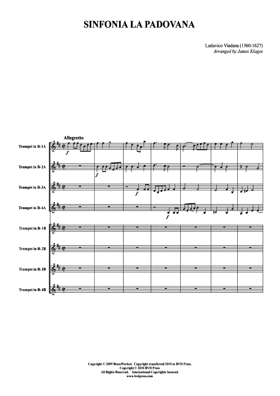 Product picture to: Sinfonia La Padovana Luduvico Viadana