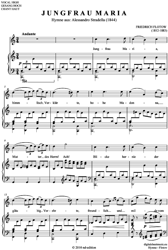 Product picture to: Jungfrau Maria (Hymne) Friedrich von Flotow (1812-1883)