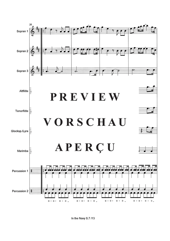 Produktgalerie: Seite 10 von 14 In the Navy , Village People, (Flöten-Quintett + Percussion)