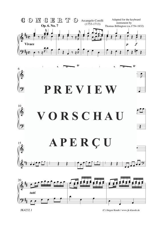 gallery: Concerto Op.6. No.7, , Klavier Solo