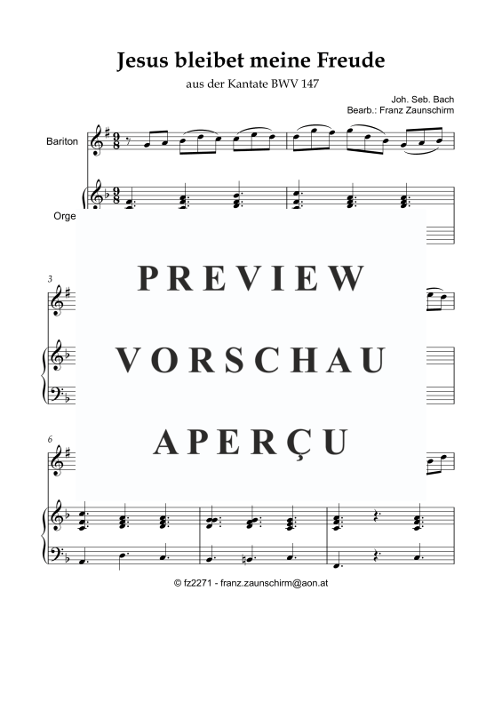 Produktgalerie: Seite 2 von 8 Jesus bleibet meine Freude, , Bariton und Orgel
