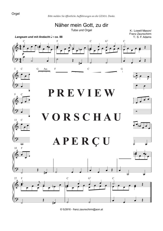 Product gallery: Page 5 of 5 Näher mein Gott zu dir , , (tuba + organ)
