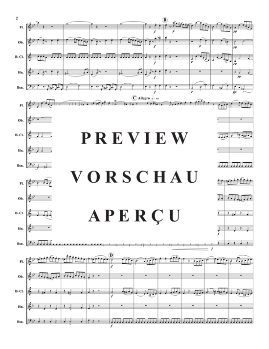 Produktgalerie: Seite 3 von 21 Overture in B-flat, D. 470 , , (Holzbläser-Quintett)
