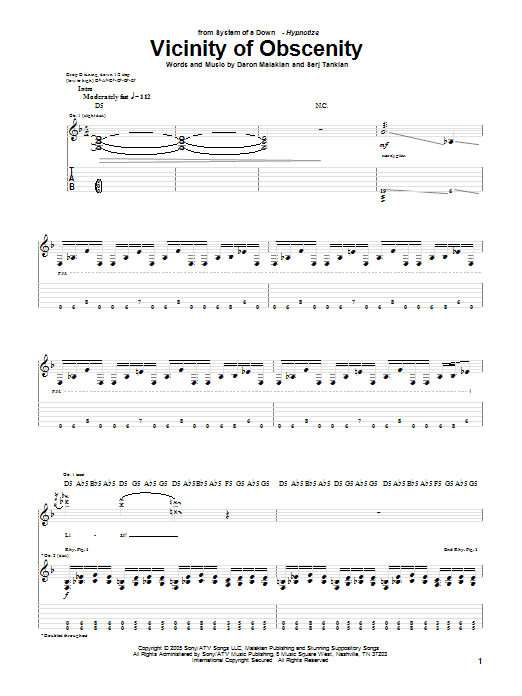 Produktgalerie: Seite 1 von 1 Vicinity Of Obscenity, System Of A Down, Gitarre