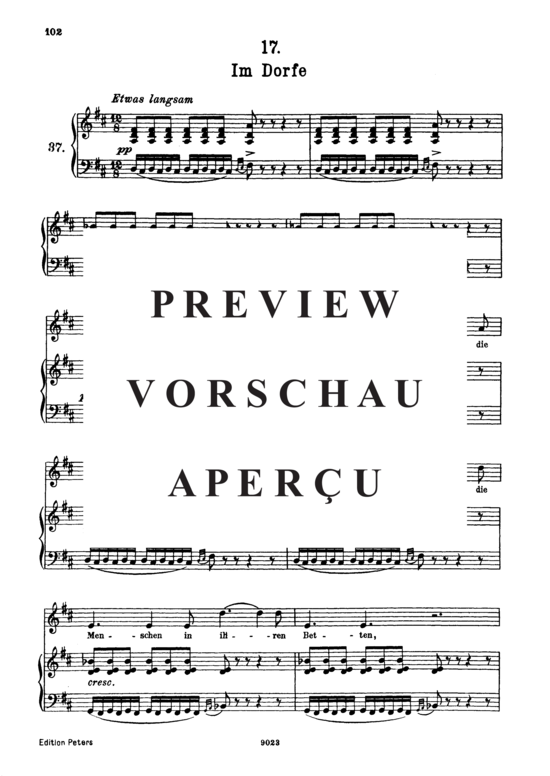 Product gallery: Page 2 of 5 Im Dorfe D.911-17 (Winterreise), , High Voice and Piano
