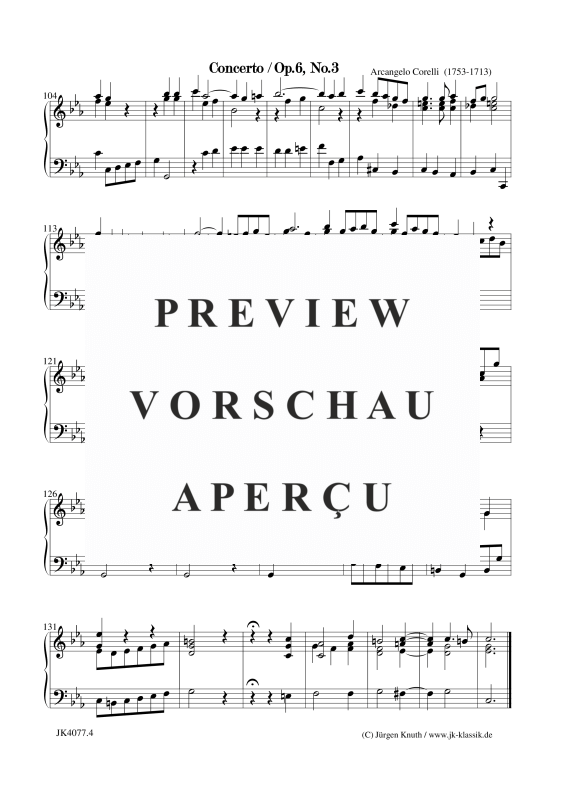 gallery: Concerto Op. 6. No. 3, , Klavier/Cembalo Solo