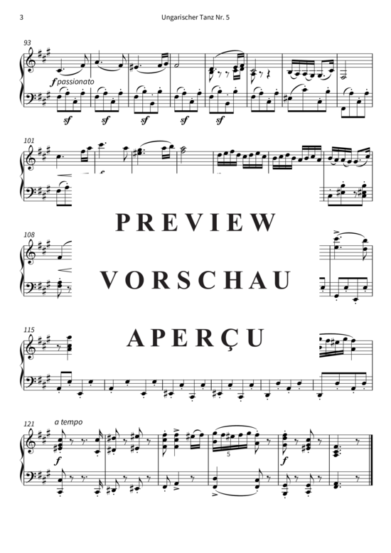 gallery: Ungarischer Tanz Nr. 5 (Vereinfachte Version) , ,  (Klavier Solo)