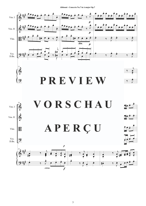 Product gallery: Page 4 of 11 Concerto No.7 in A-Dur Op.7, , String Ensemble and Harpsichord