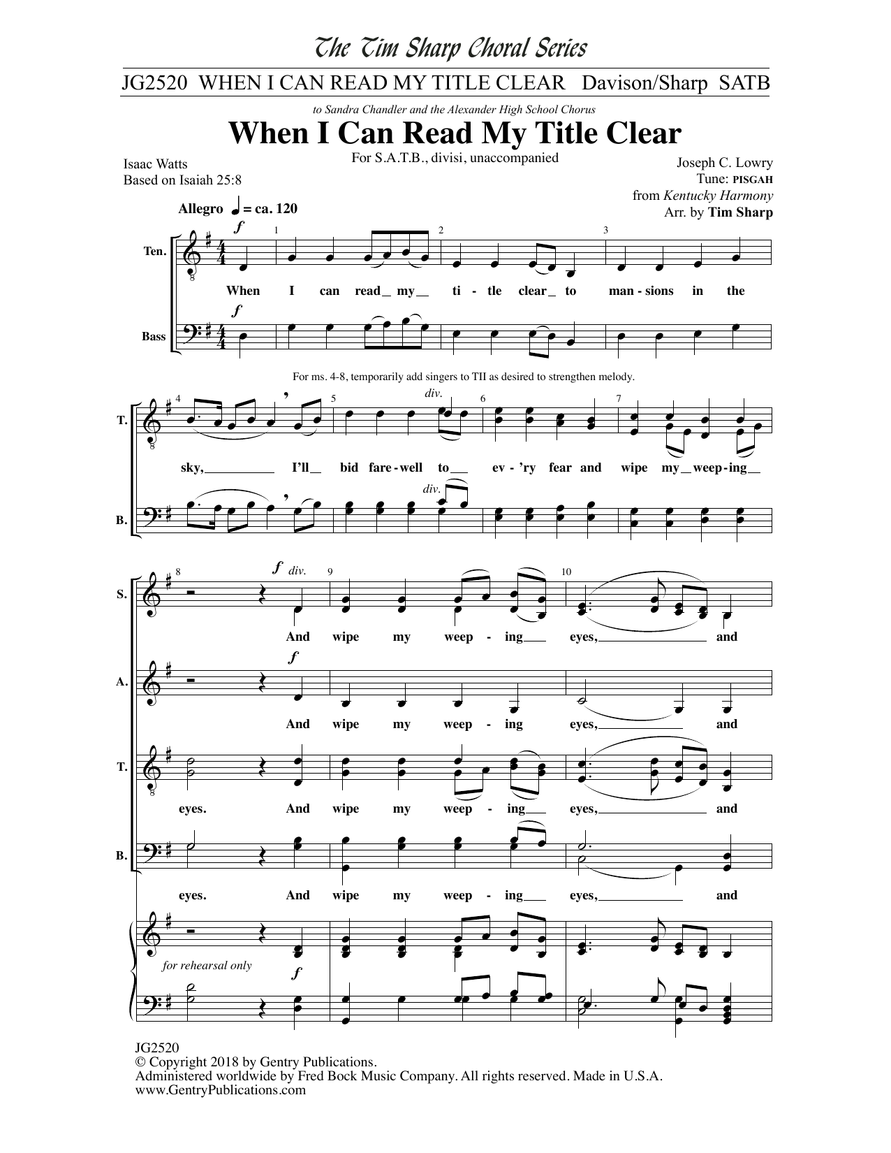 Product gallery: Page 1 of 1 When I Can Read My Title Clear, Isaac Watts