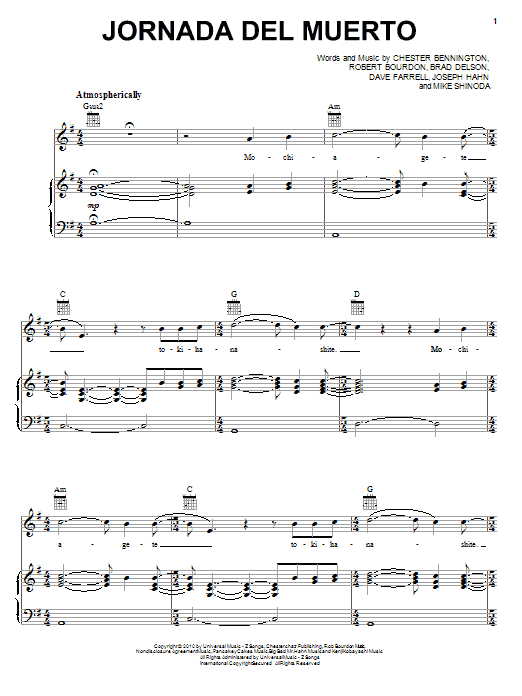 Produktgalerie: Seite 1 von 1 Jornada Del Muerto, Linkin Park, Gesang, Gitarre, Klavier