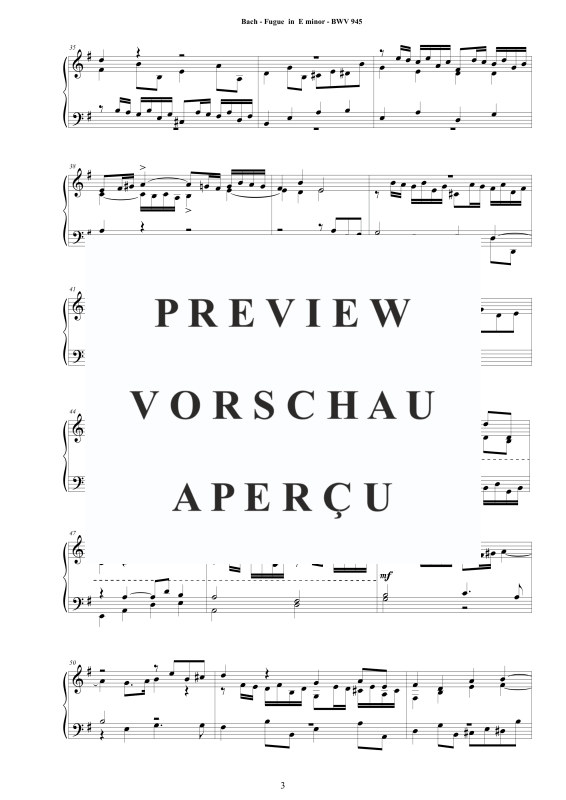 Produktgalerie: Seite 4 von 5 Fuge in E-Moll BWV 945 - Piano Version, , Klavier Solo