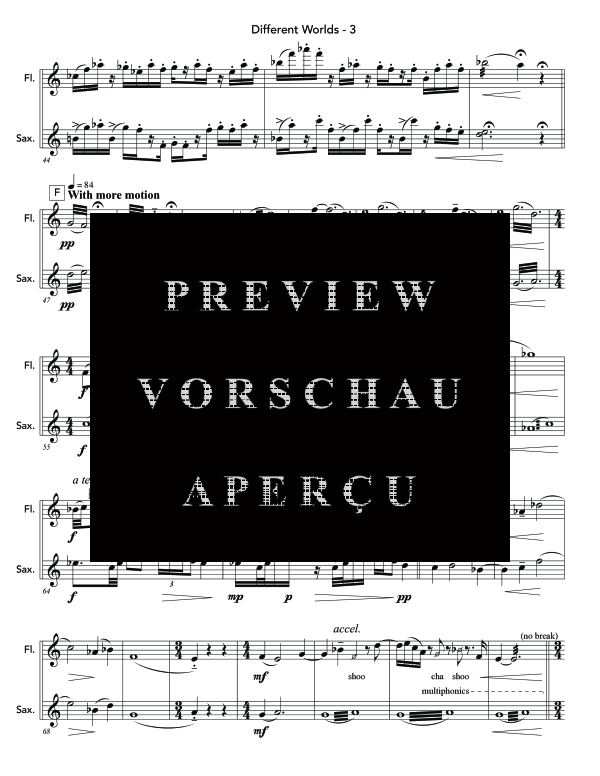 Product gallery: Page 7 of 11 Different Worlds, , (woodwind duet flute and alto saxophone)