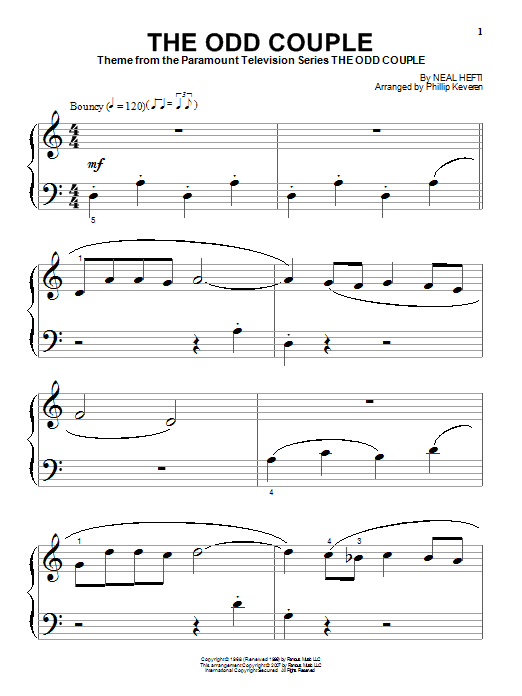 Produktgalerie: Seite 1 von 1 The Odd Couple (arr. Phillip Keveren), Neal Hefti, Klavier