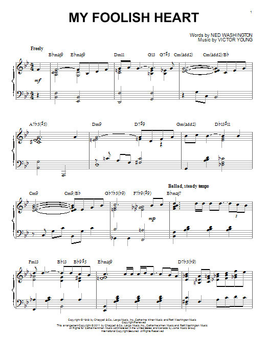 Product gallery: Page 1 of 1 My Foolish Heart [Jazz version] (arr. Brent Edstrom), Bill Evans