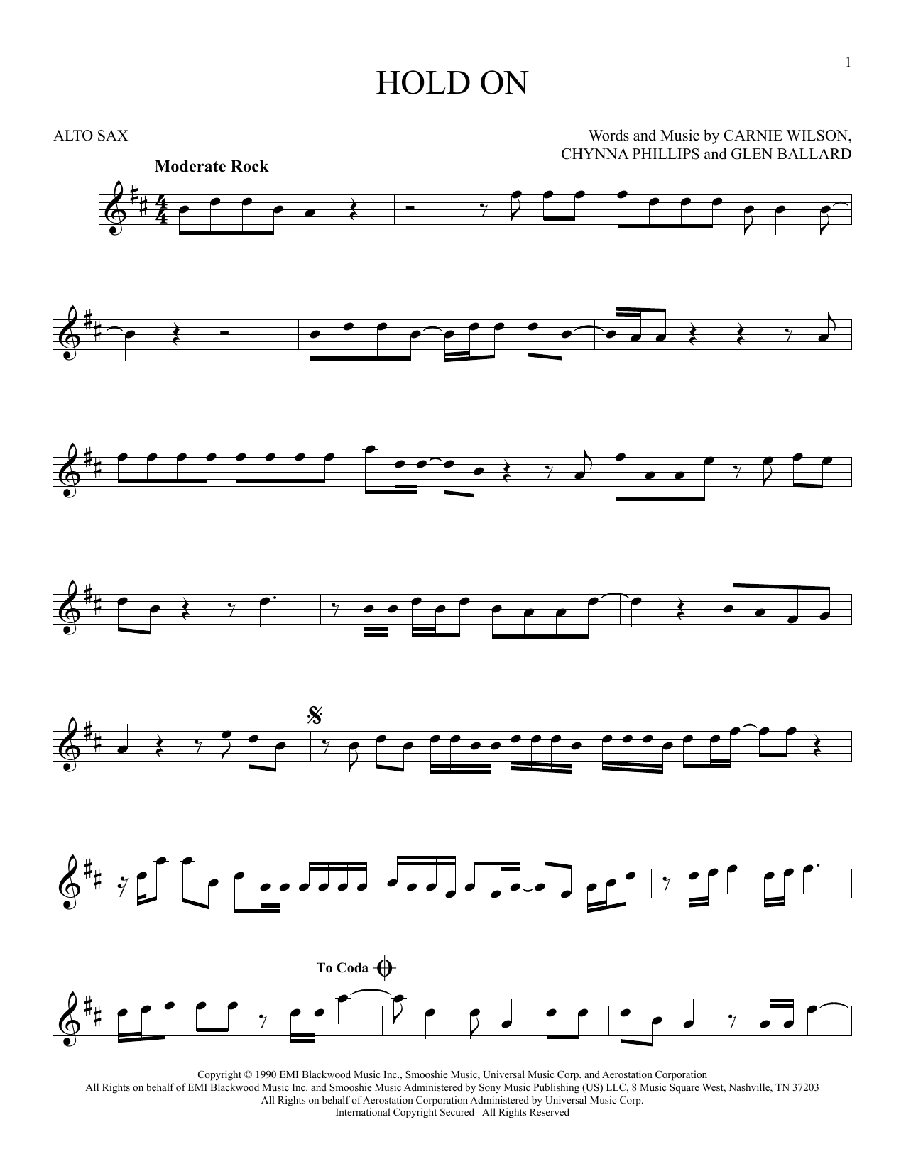 Product gallery: Page 1 of 1 Hold On, Wilson Phillips