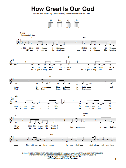 Product gallery: Page 1 of 1 How Great Is Our God, Chris Tomlin