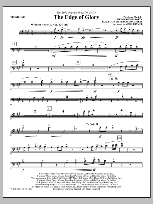 Product picture to: The Edge Of Glory - Trombone