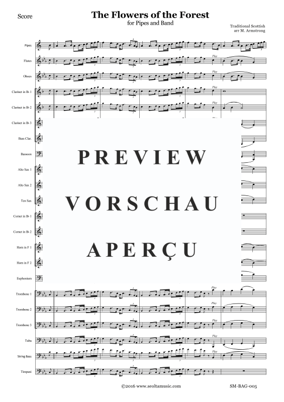 Produktgalerie: Seite 4 von 11 The Flowers of the Forest (bagpipes and band), , Concert Band und Dudelsack Solo