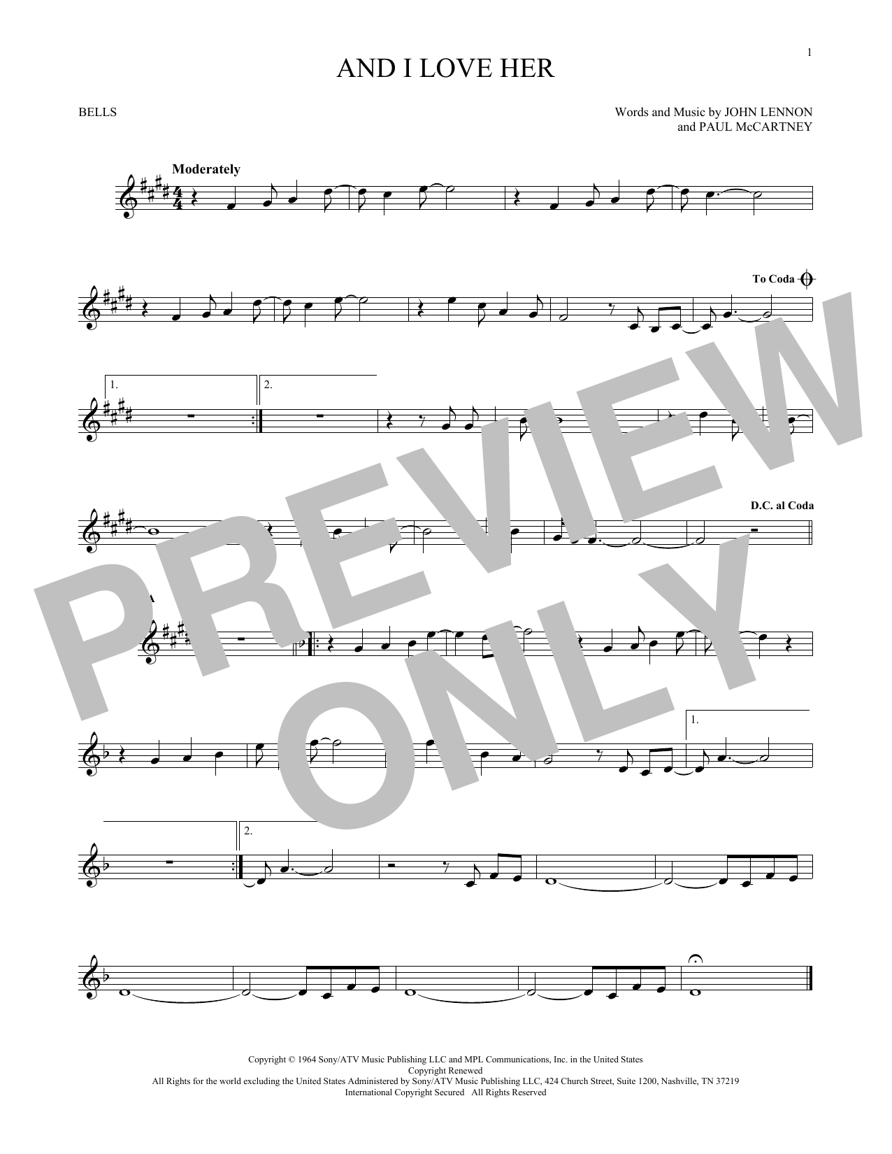 Produktbild zu:  And I Love Her - The Beatles