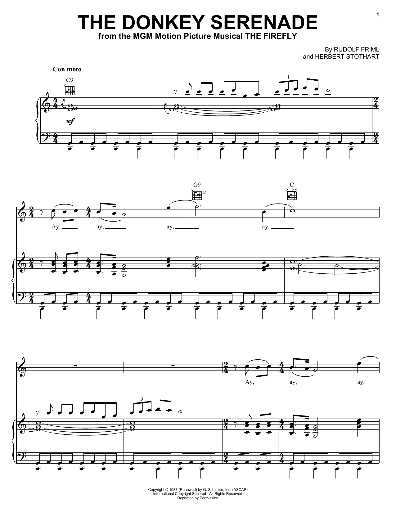 Produktgalerie: Seite 1 von 1 Donkey Serenade, Herbert Stothart, Gesang, Gitarre, Klavier