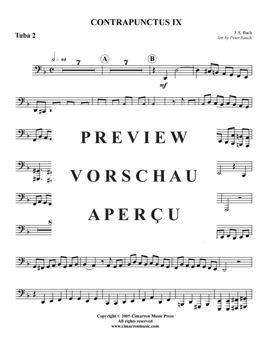 Product gallery: Page 16 of 17 Contrapunctus 9 , , (Tuba Quartet: 2x Baritone, 2xTuba)