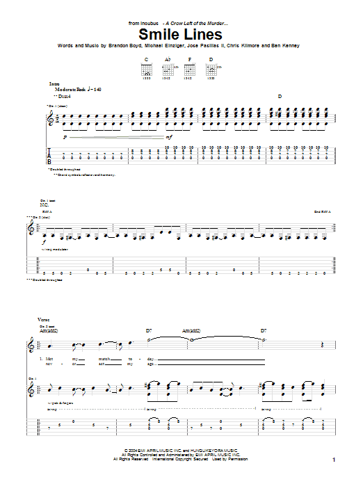 Produktgalerie: Seite 1 von 1 Smile Lines, Incubus, Gitarre