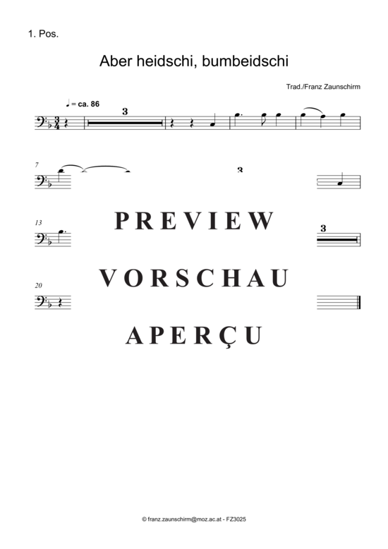 Product gallery: Page 4 of 7 Aber heidschi bum beidschi , , (Quartet for 4x trombone)