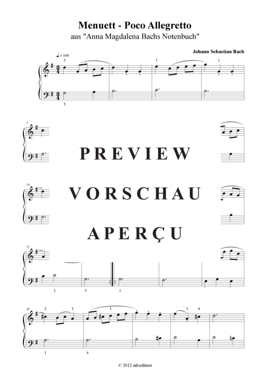 Produktgalerie: Seite 2 von 3 Menuett - Poco Allegretto , , (Klavier solo einfach)