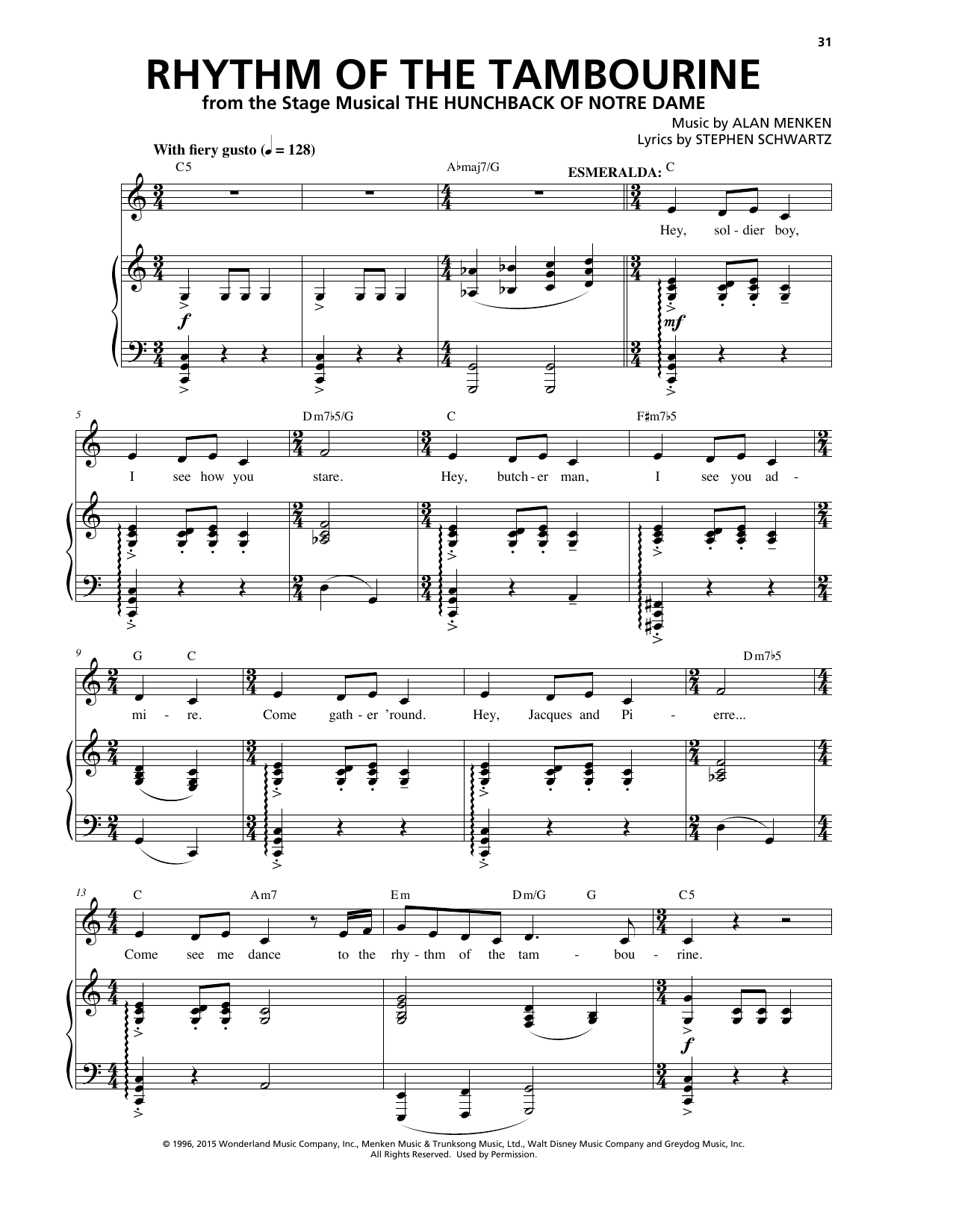 Produktbild zu: Rhythm Of The Tambourine (from The Hunchback Of Notre Dame: A New Musical)