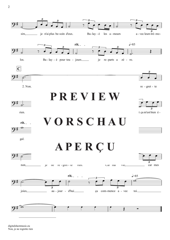 Produktgalerie: Seite 3 von 3 Non, Je Ne Regrette Rien , Piaf, Edith, (Violon-Cello)