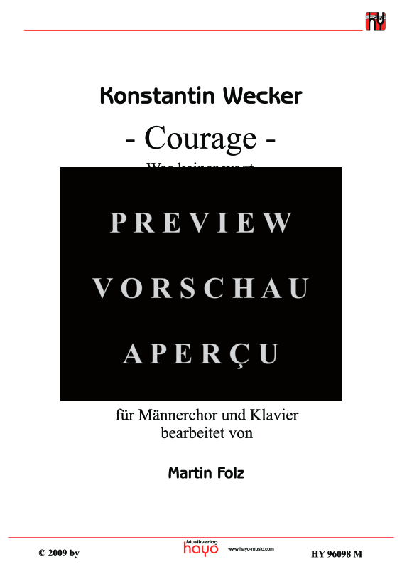 Product gallery: Page 2 of 5 Was keiner wagt - Courage, , (mixed choir)