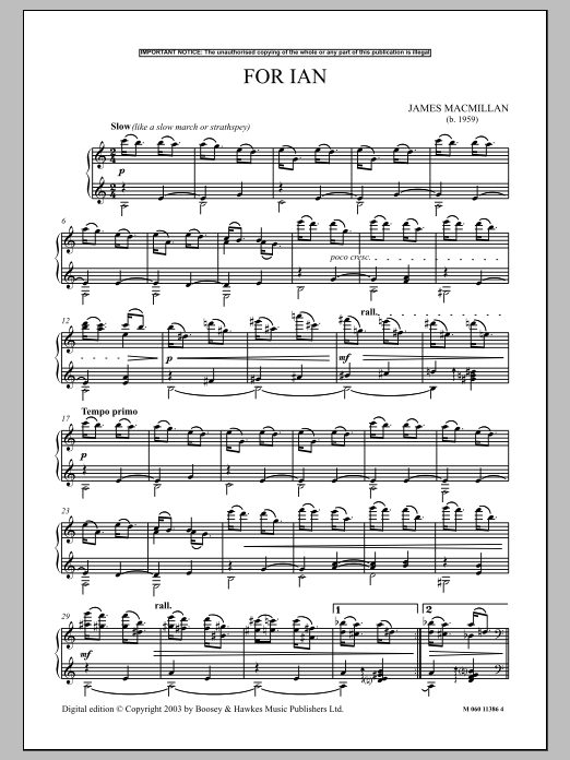 Product gallery: Page 1 of 1 For Ian, James MacMillan