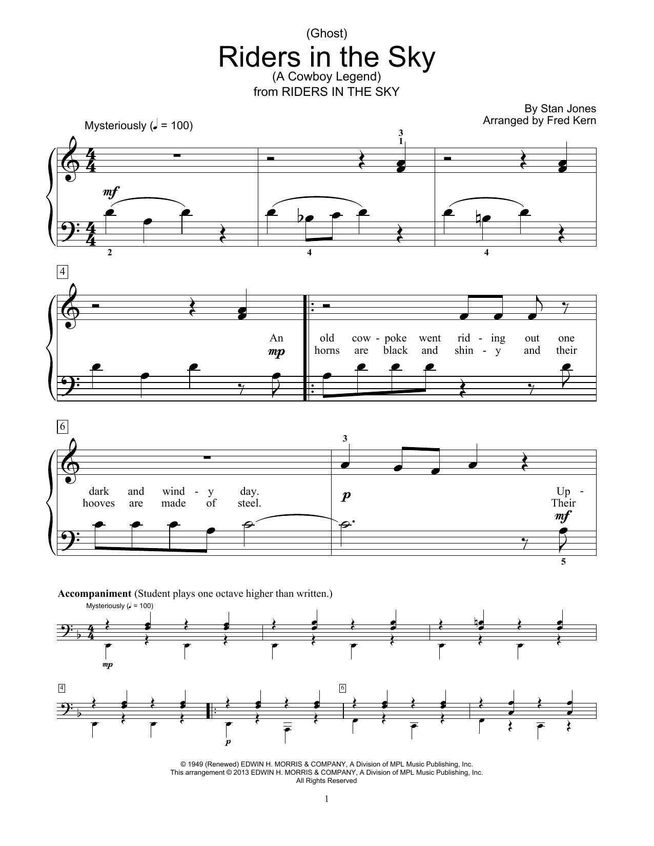 Product picture to: (Ghost) Riders In The Sky (A Cowboy Legend) (arr. Fred Kern)