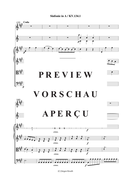 gallery: Sinfonie in A-Dur  KV.134 / Satz.1 , , (Streichquartett + Bläser)
