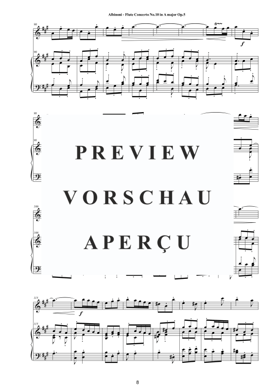 Product gallery: Page 9 of 11 Flute Concerto No.10 in A-Dur Op.5, , Flute and Piano/Harpsichord