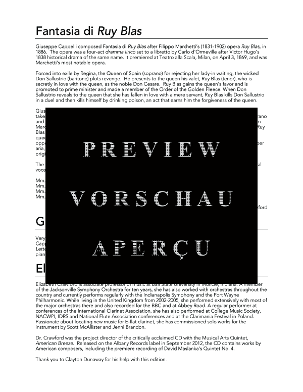 Product gallery: Page 4 of 11 Fantasia di Ruy Blas, , (clarinet in Bb and piano)
