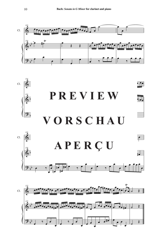 Product gallery: Page 11 of 21 Sonata in G-Moll, BWV 1020 , , (clarinet in Bb and piano)