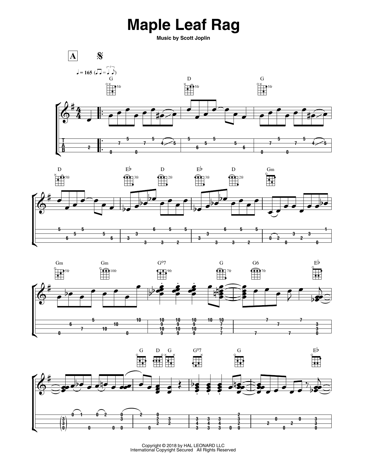 Product gallery: Page 1 of 1 Maple Leaf Rag (arr. Fred Sokolow), Scott Joplin