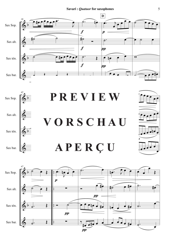 Product gallery: Page 6 of 21 Quatuor , , (Saxophone Quartet SATB)