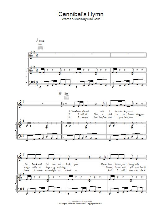 Produktgalerie: Seite 1 von 1 Cannibal's Hymn, Nick Cave, Gesang, Gitarre, Klavier
