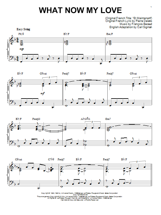 Product picture to: What Now My Love [Jazz version] (arr. Brent Edstrom)