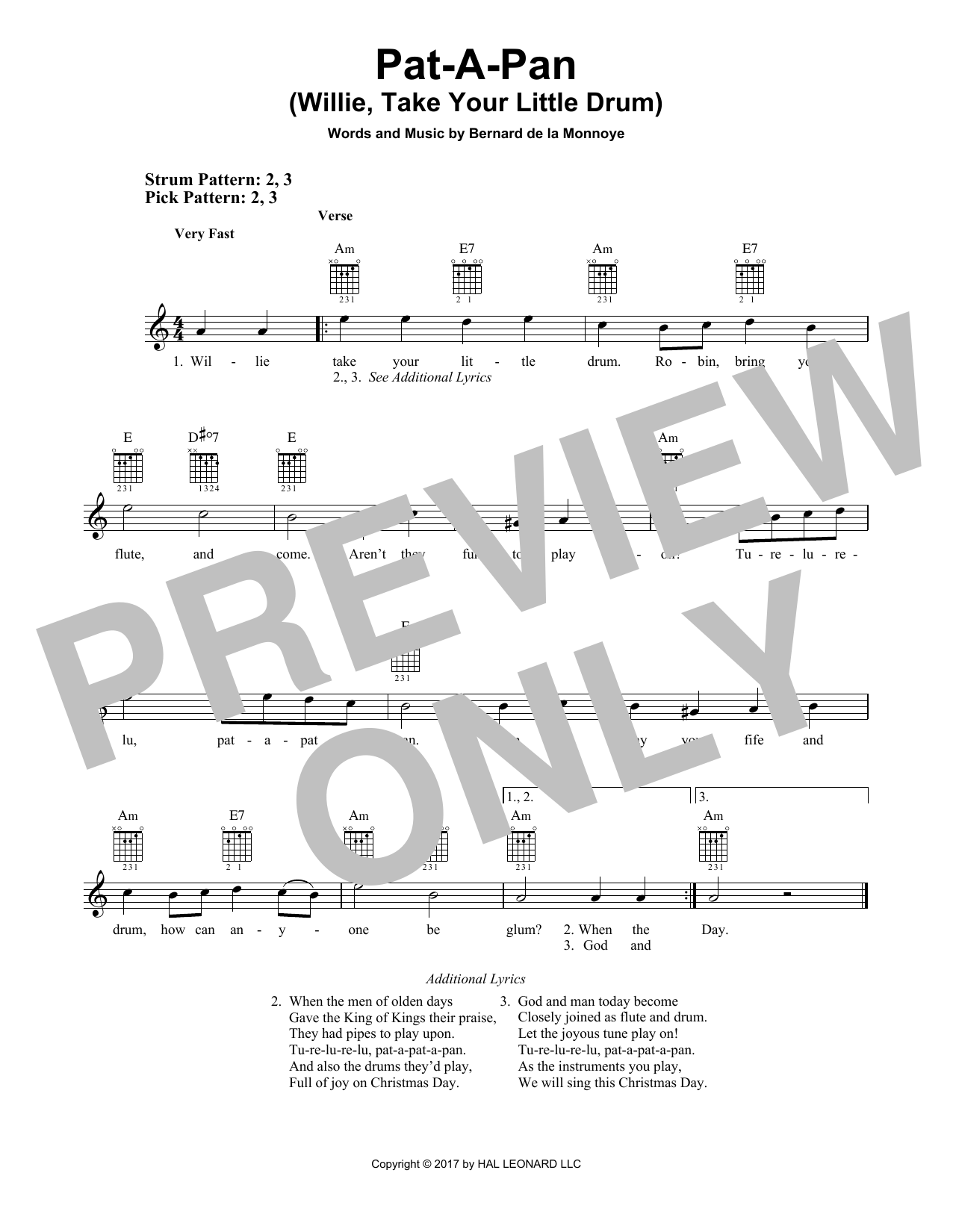 Product gallery: Page 1 of 1 Pat-A-Pan (Willie, Take Your Little Drum), Bernard de la Monnoye