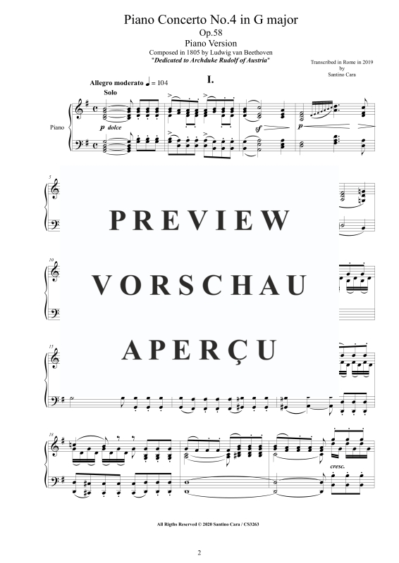 Produktgalerie: Seite 3 von 11 Piano Concerto No.4 in G major Op.58 - Piano Version, , Klavier Solo