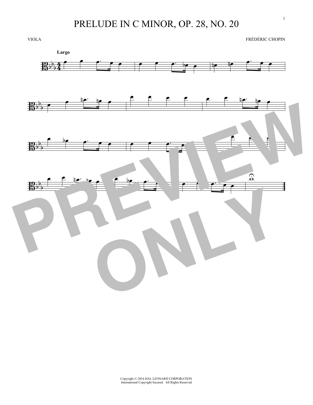 Product gallery: Page 1 of 1 Prelude, Op. 28, No. 20, Frédéric Chopin