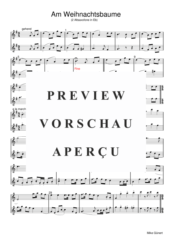 gallery: Deutsche Weihnachtslieder, , 15 Duette für 2 Alt Saxophone oder Instrumente in Es
