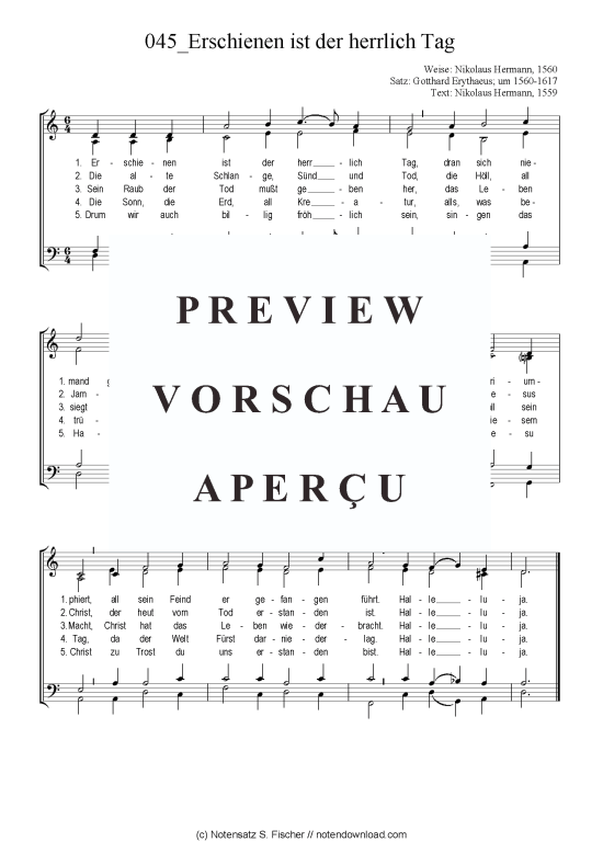 Produktbild zu: Erschienen ist der herrlich Tag Chorsatz Alte Meister