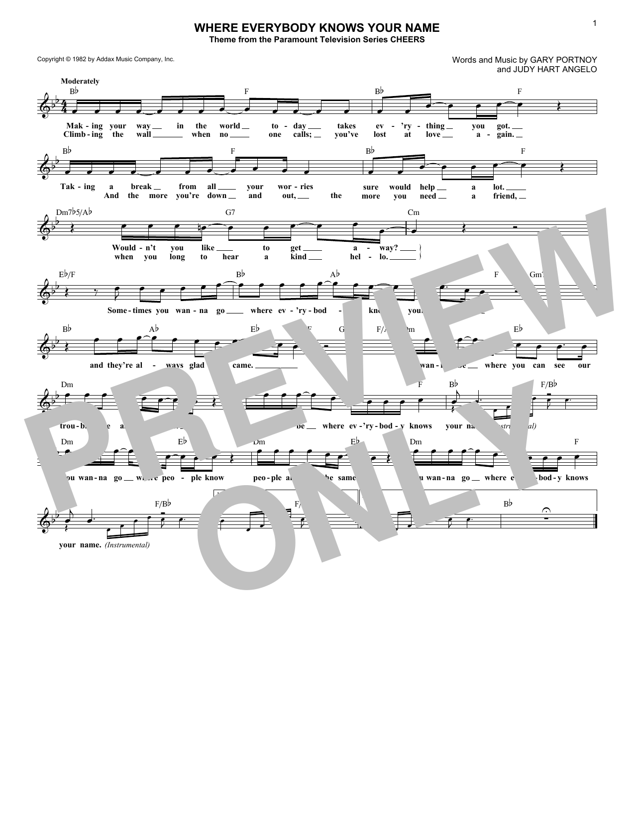 Produktbild zu: Where Everybody Knows Your Name (Theme from Cheers)