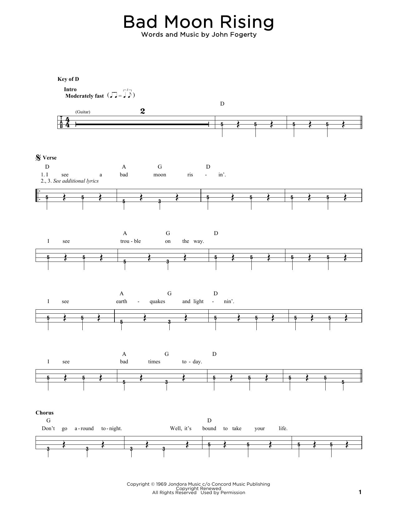Product gallery: Page 1 of 1 Bad Moon Rising, Creedence Clearwater Revival