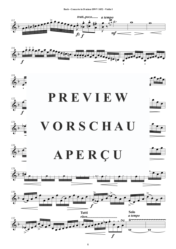 Product gallery: Page 7 of 11 Concerto in D-Moll BWV 1052, , String Quartet - Individual Parts