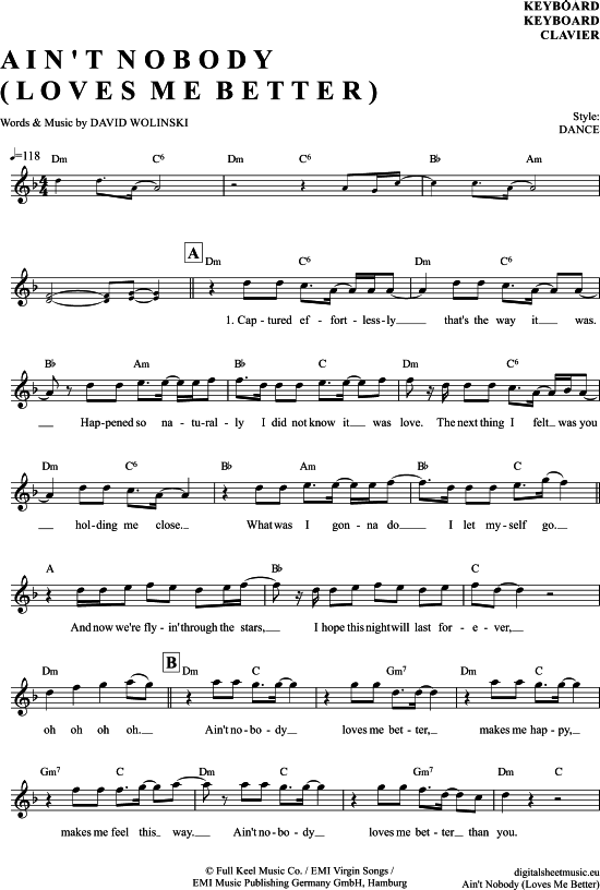 Product picture to: Ain´t nobody (loves me better) Felix Jaehn feat. Jasmine Thompson